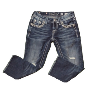 Miss ME - signature fringe cropped jeans size 25